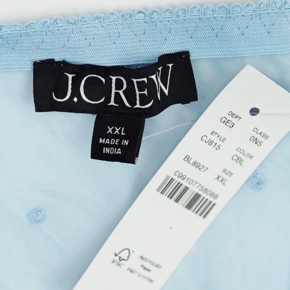 New J.CREW Size XXL Eyelet Slip Skirt in Ramie in Calm Blue $118 CJ815 - Picture 7 of 7
